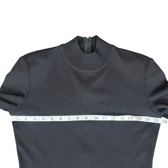 Vintage Nina Patrick Wool Blend Drop Waist Pleated Long Sleeve Dress Black Small - Picture 5 of 8